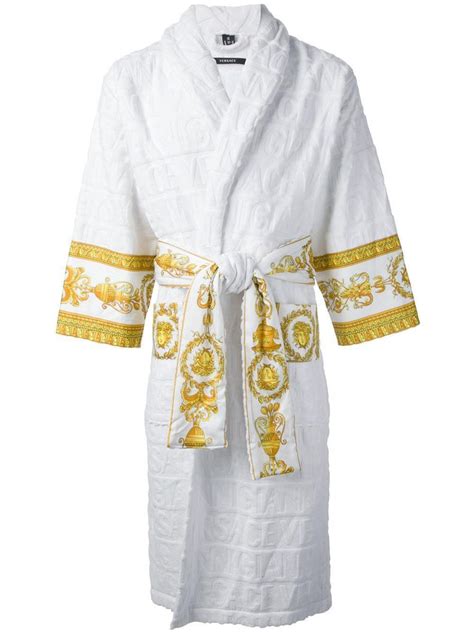 versace white robe|Versace baroque robe.